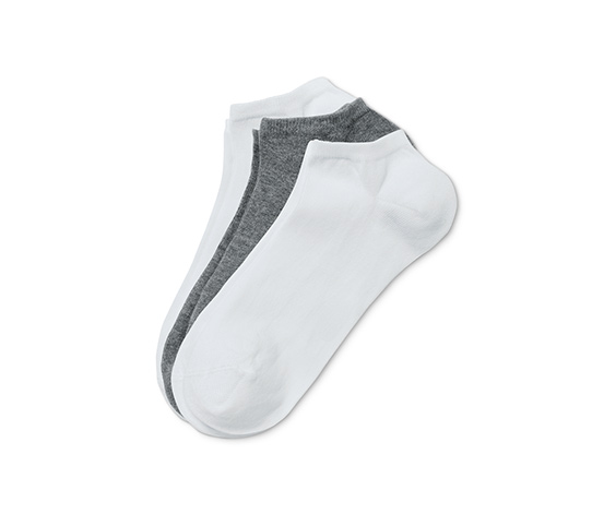 Krátke ponožky, 3 páry, biele a sivé 607373 z e-shopu Tchibo.sk
