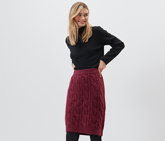 Pletená sukňa, červená 671610 z e-shopu Tchibo.sk