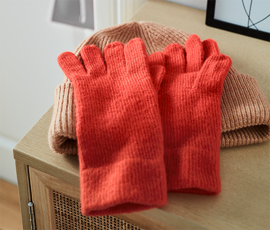 Pletené rukavice, červené 621280 z e-shopu Tchibo.sk