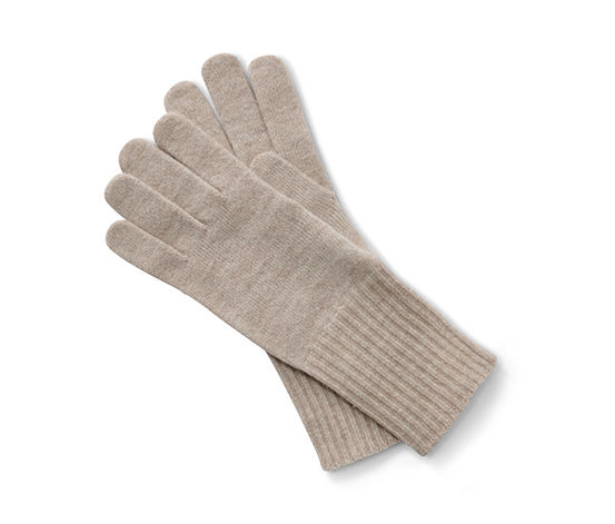 Pletené rukavice s vlnou, hnedosivé 644481 z e-shopu Tchibo.sk