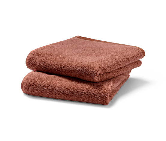 Kvalitné žakárové uteráky, 2 ks, kombinácia ružovej a hrdzavej 654603 z  e-shopu Tchibo.sk