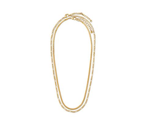 Vrstvený náhrdelník, pozlátený 23-karátovým zlatom, 2-radový 638230 z  e-shopu Tchibo.sk