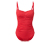 Jednodielne plavky tvarujúce postavu, červené s celoplošnou potlačou